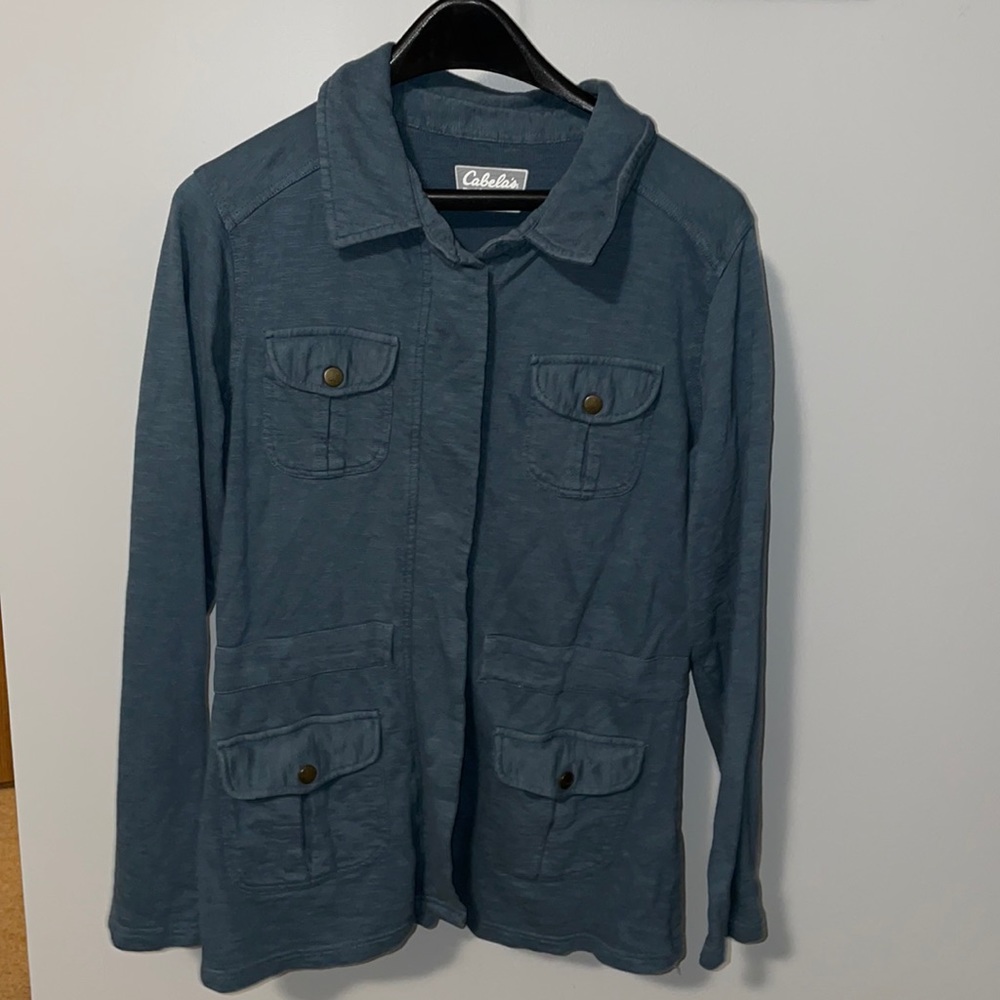 Cabelas blue woman’s sweater